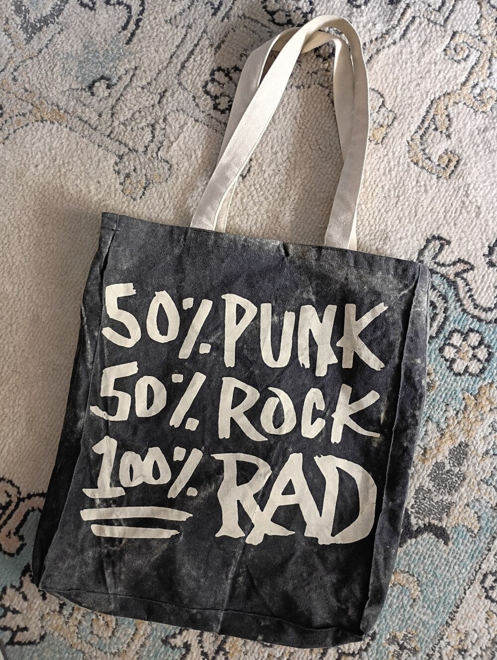 Regina-Andrew Black and Cream Graphic Tote Bag